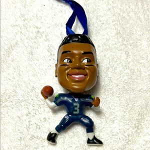 NFL Seattle Seahawks RUSSELL WILSON Bouncing Buddy Wobble Head Hallmark Ornament